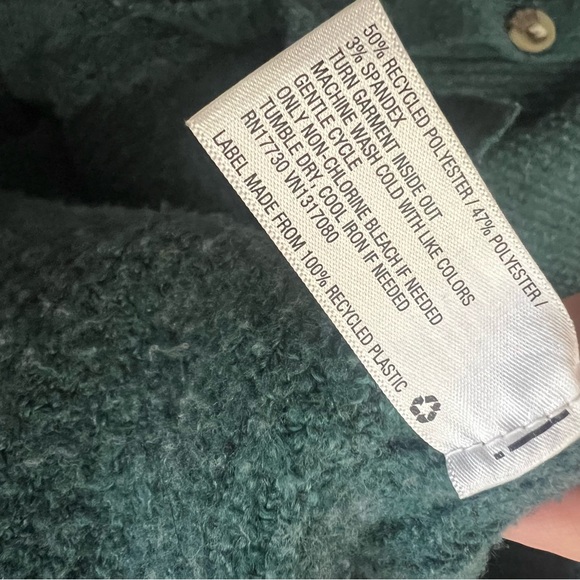 AVA & VIV Green Open Ribbed Cardigan Sweater Duster Long 1X Ultrasoft - Picture 10 of 12